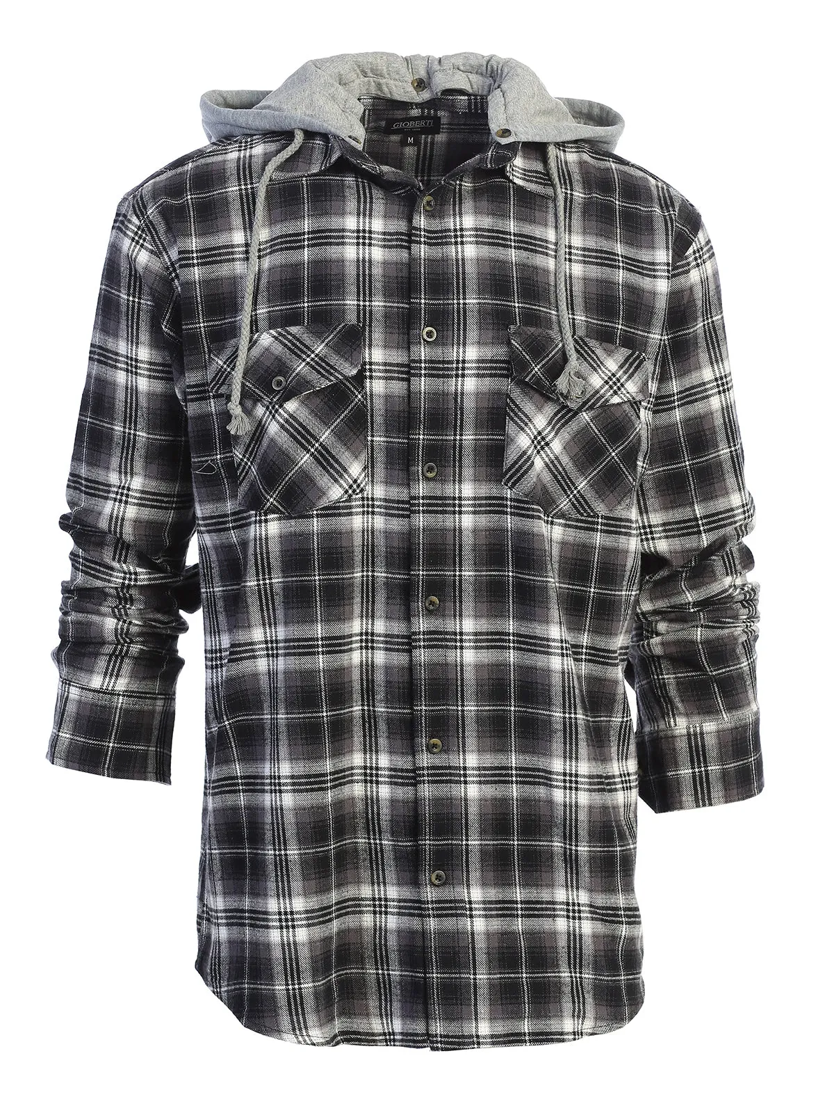 Men's Removable Hoodie Flannel Shirt, Size S