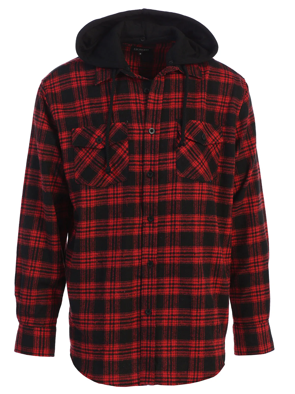 Men's Removable Hoodie Flannel Shirt, Size S