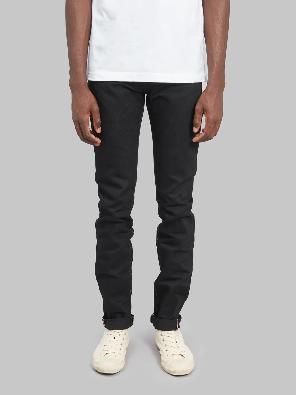 Momotaro 0306-B 15.7oz Black x Black Tight Tapered Jeans