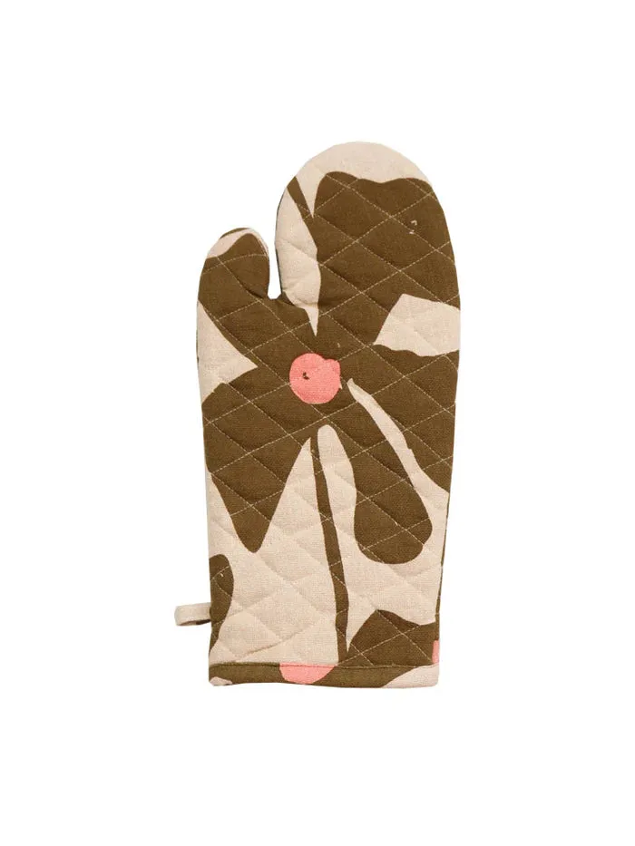 Mosey Me Olive Poppy Oven Mitt