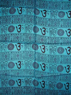 Om Symbol Shawl Wrap Buddhism Viscose 27 x 70 Turquoise