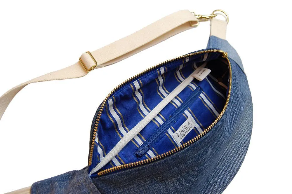 Phoenix Midi Bumbag Blue Denim