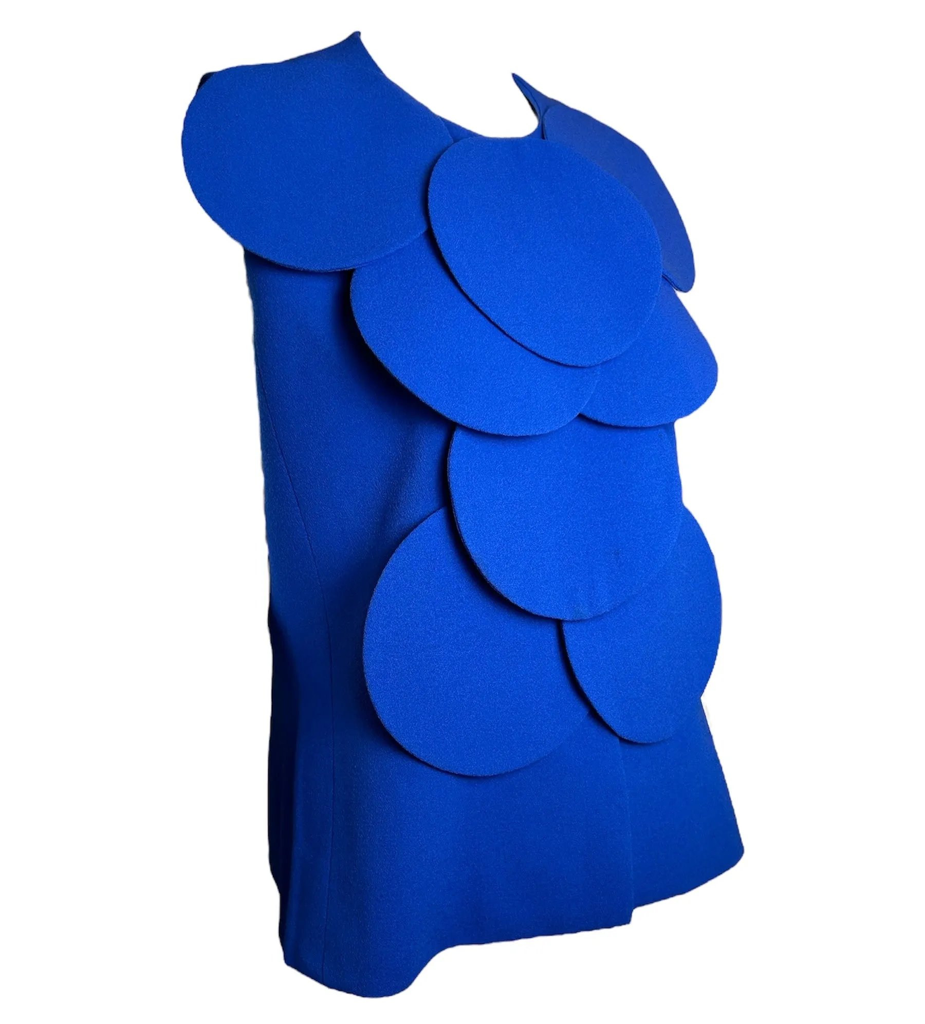 Pierre Cardin Couture Blue Bubble Sleeveless Jacket