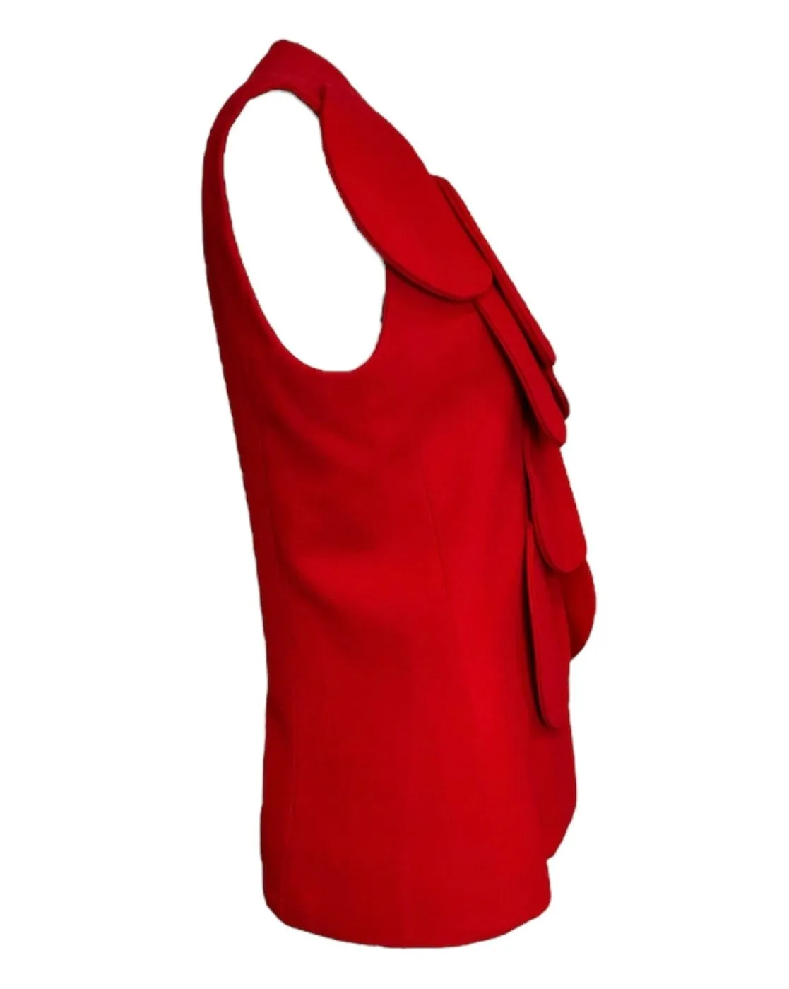 Pierre Cardin Couture Red Bubble Sleeveless Jacket