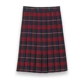 Plaid Pleated Skirt To The Knee - Navy/Red