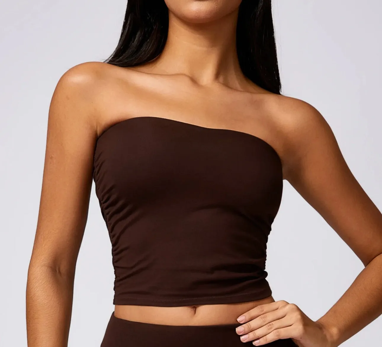 Pleated Side Bandeau Top - 4 Colour Ways