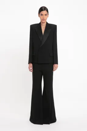 Pointed Shoulder Tux Jacket In Black