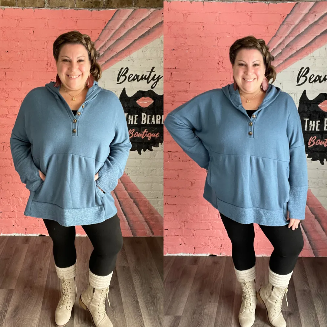 Poncho Hoodie with thumbholes