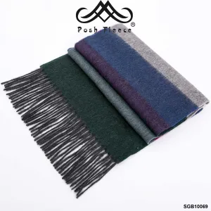 POSH FLEECE Pure Wool Luxurious Scarf with Fringed Trim SGB10069