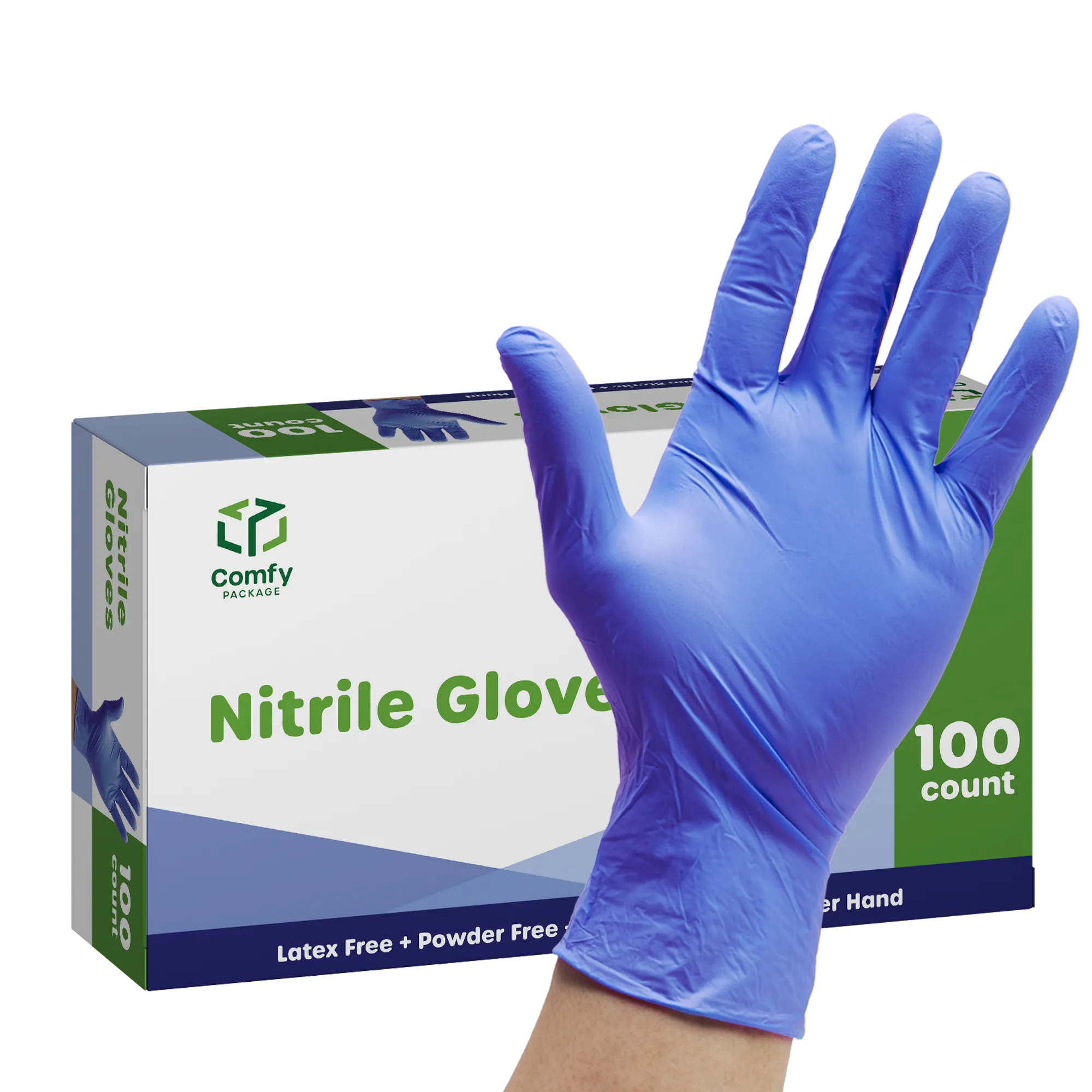 Powder-Free Disposable Nitrile Gloves - Large