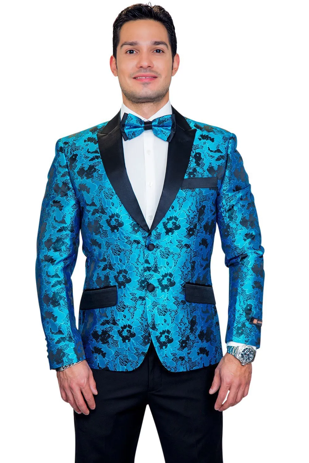 "Amsterdam" Turquoise Tuxedo Jacket