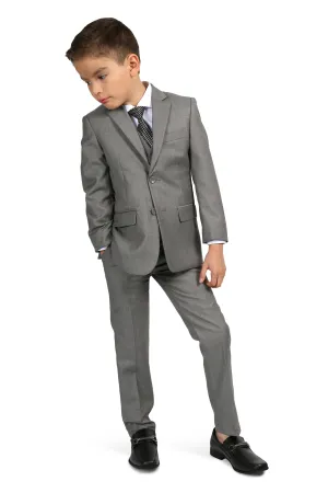 "Jax" Kids Light Grey Suit (5-Piece Set)