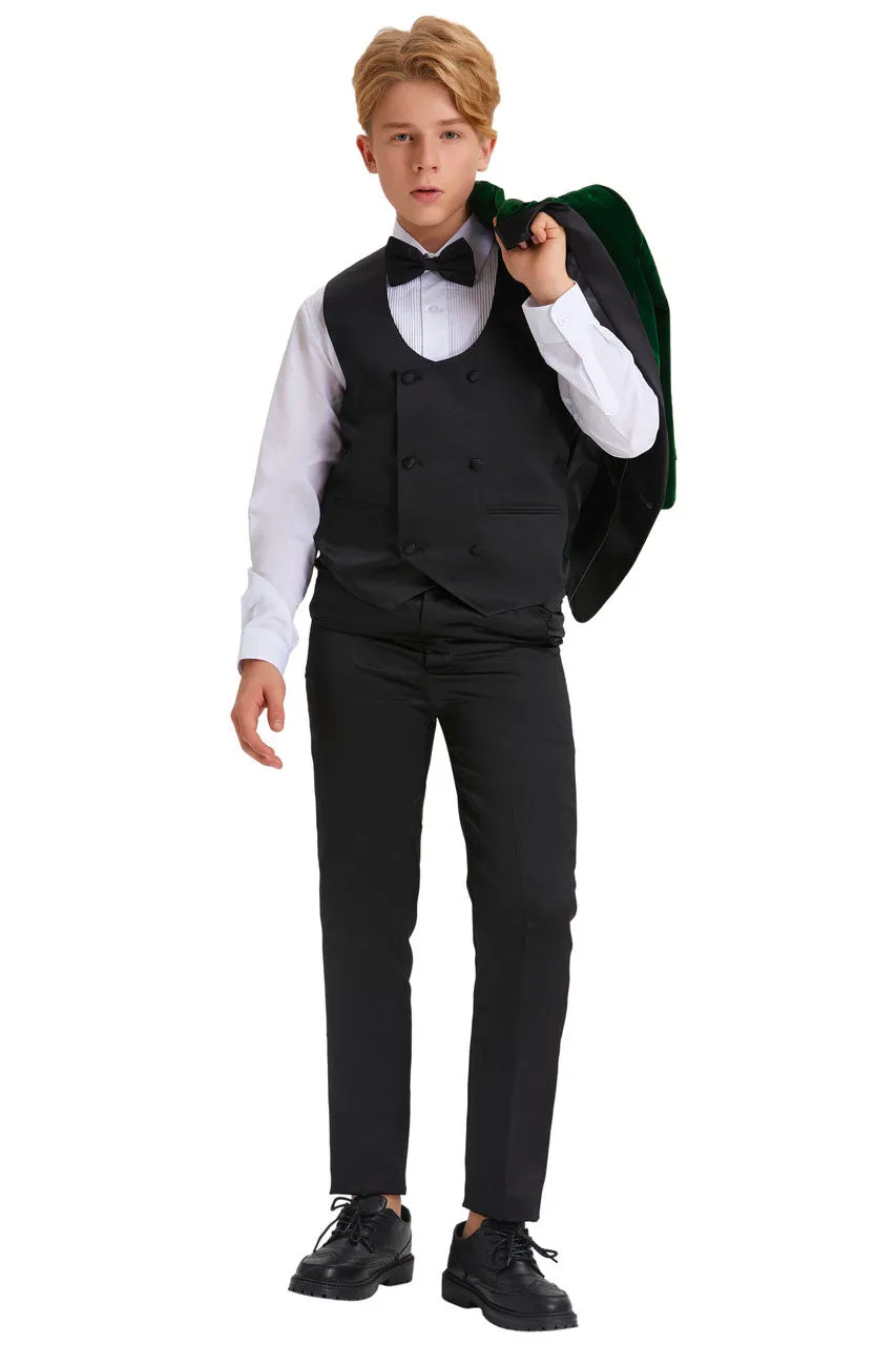 "Jayden" Tazio Kids Green Velvet Tuxedo (5-Piece Set)