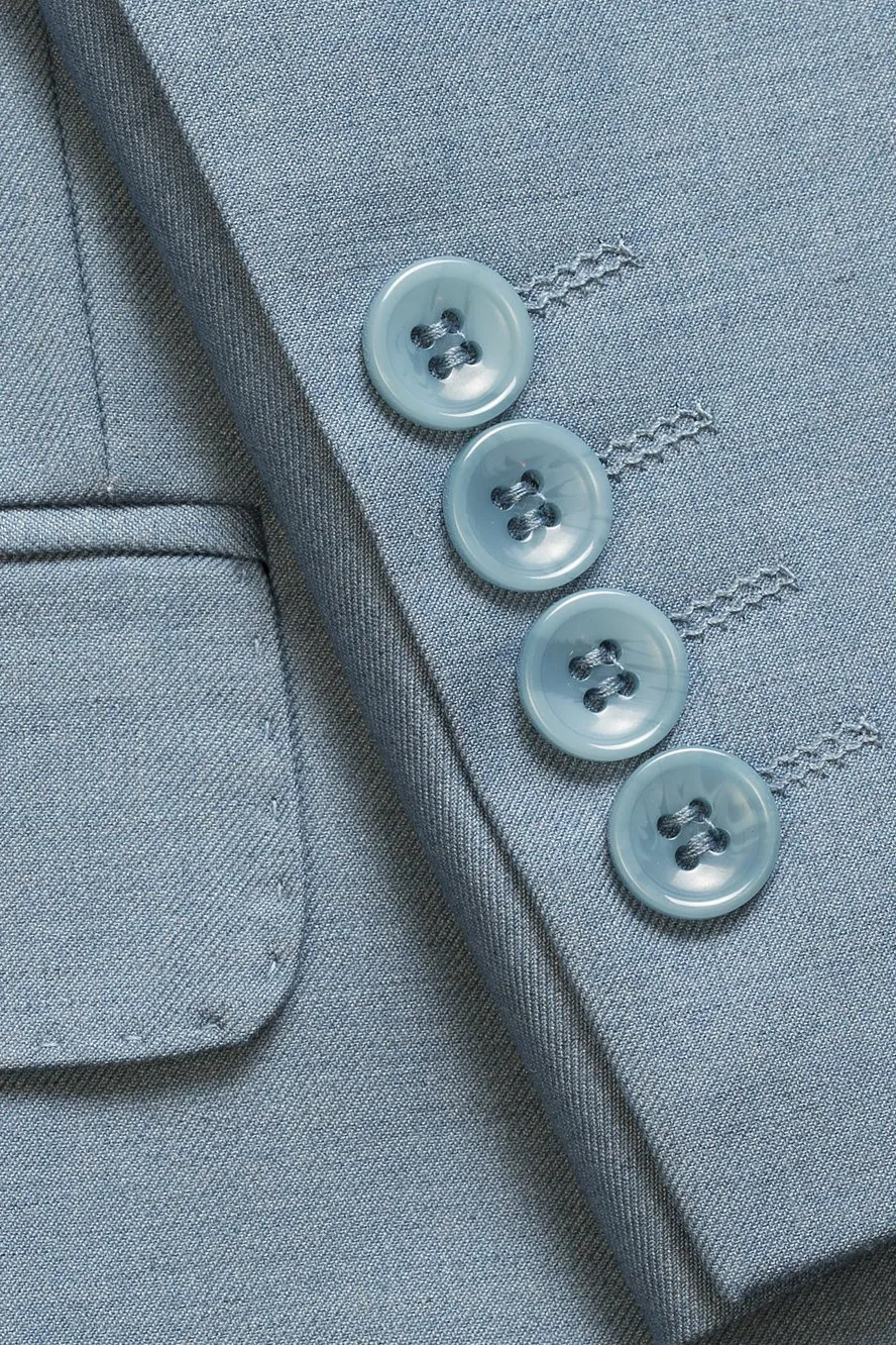 "Kennedy" Light Blue Tuxedo Jacket