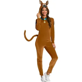 Scooby-Doo Costume for Adults, Brown Hooded Jumpsuit