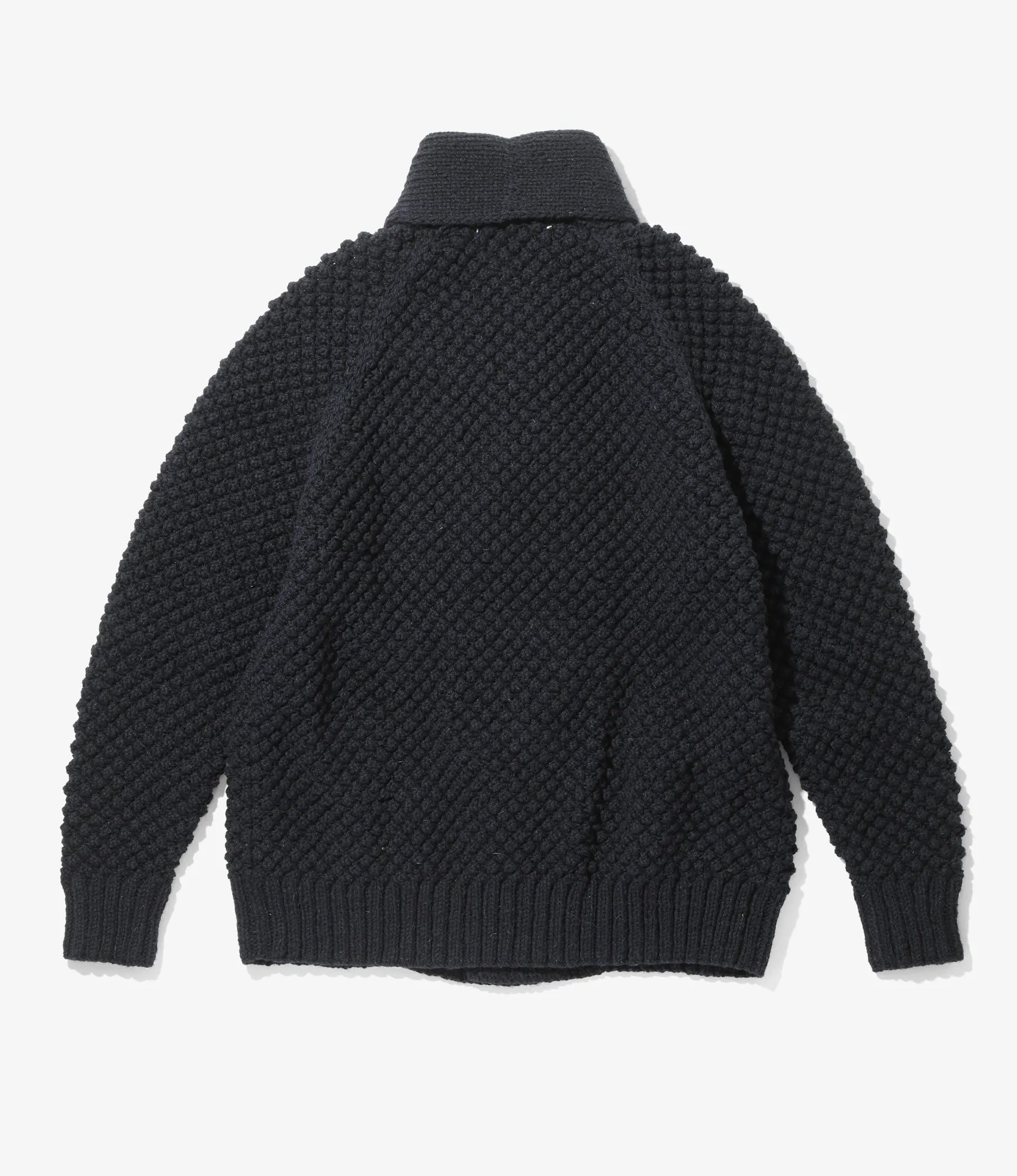 Shawl Collar Popcorn Jacket – Navy