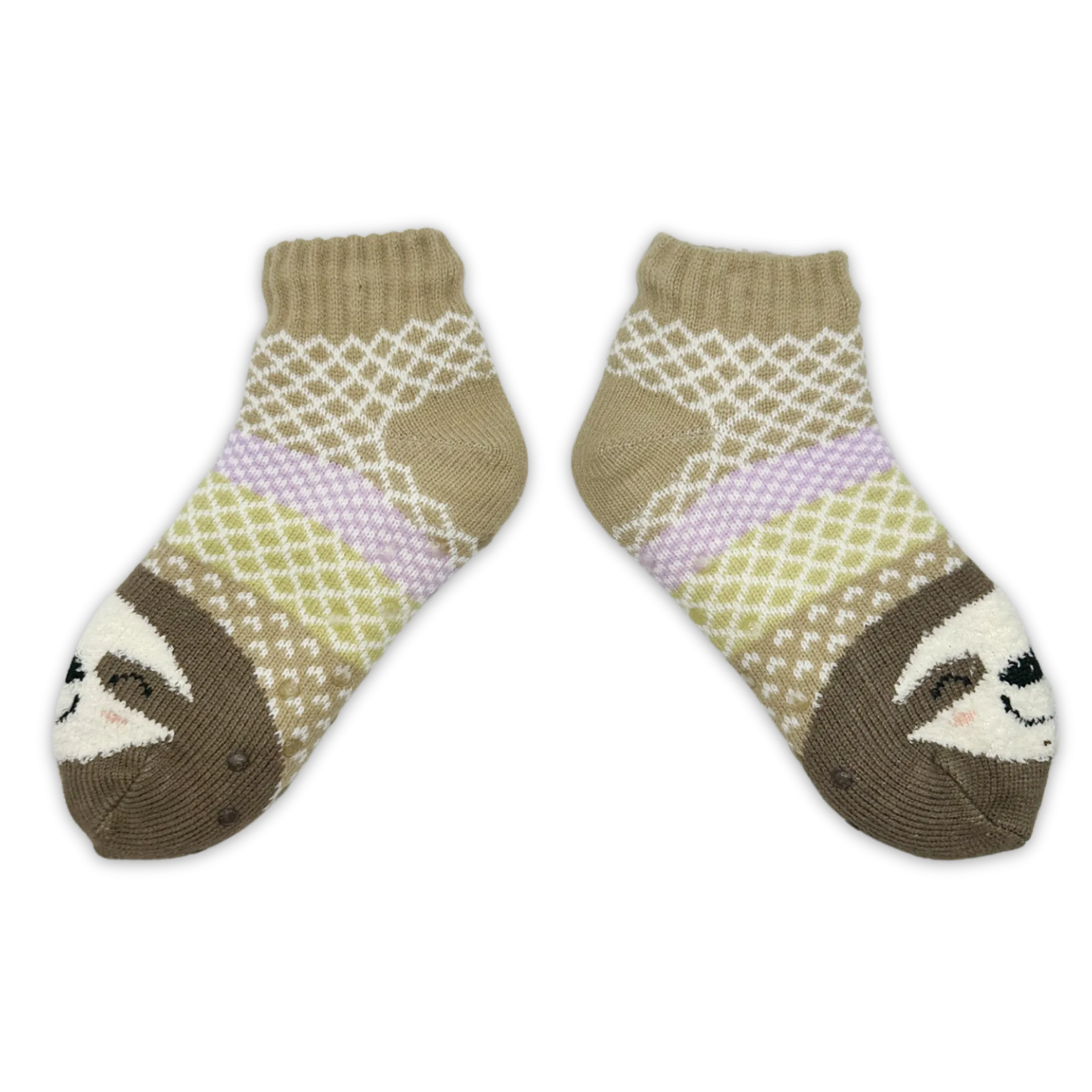 Smiley Sloth Cozy Warmer™ Slipper Socks