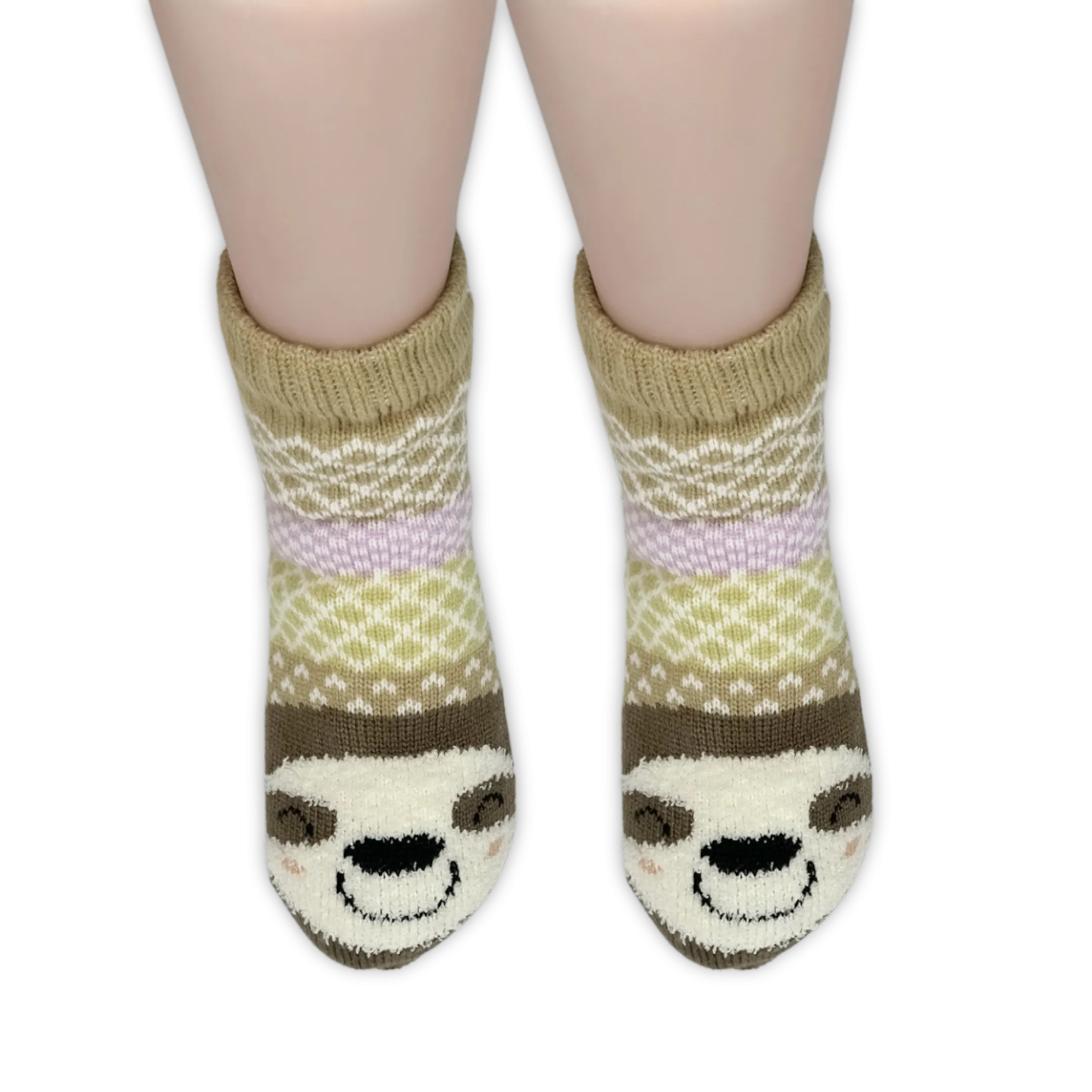 Smiley Sloth Cozy Warmer™ Slipper Socks