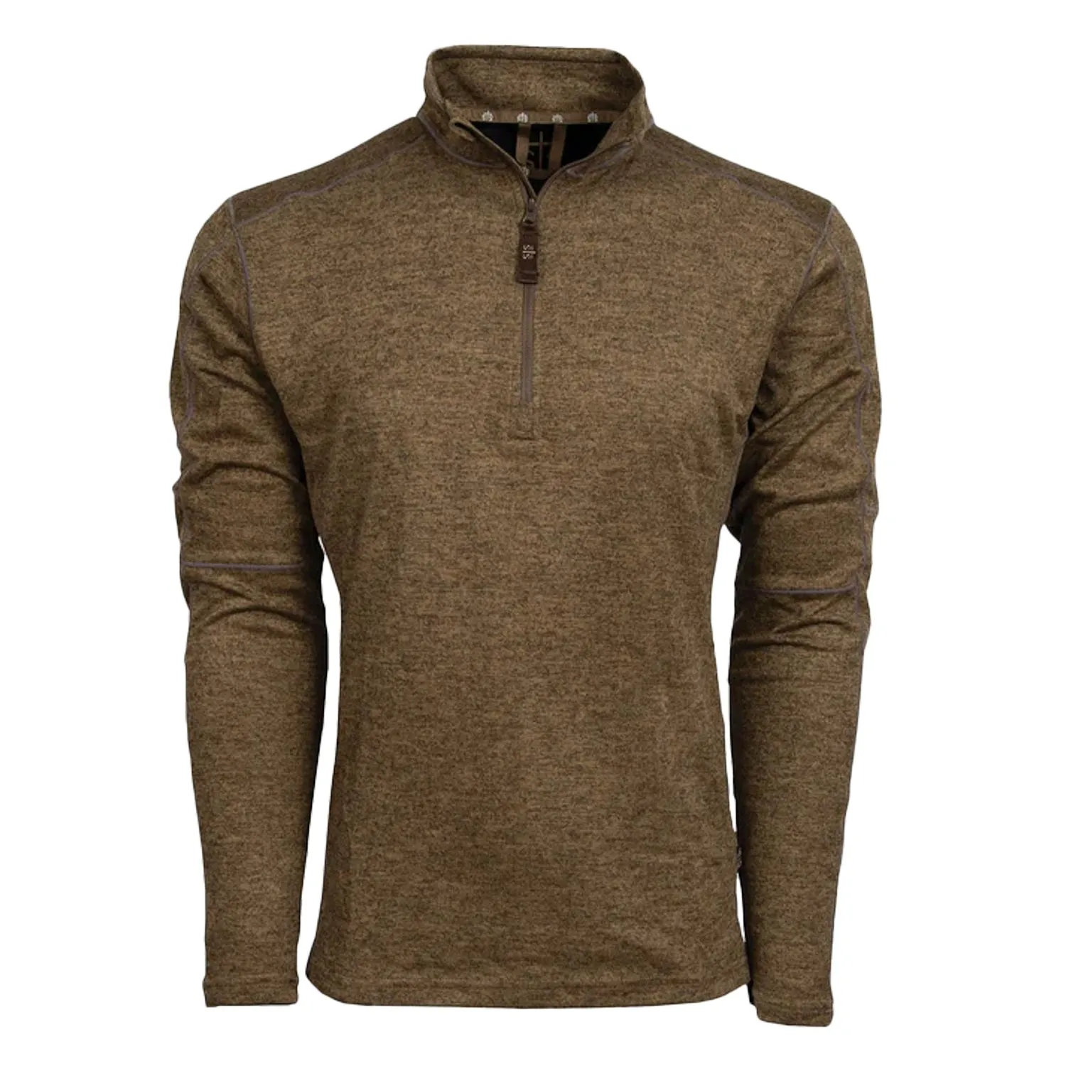 STS Ranchwear Mens Quarter Zip Chocolate Polyester Pullover Sweater