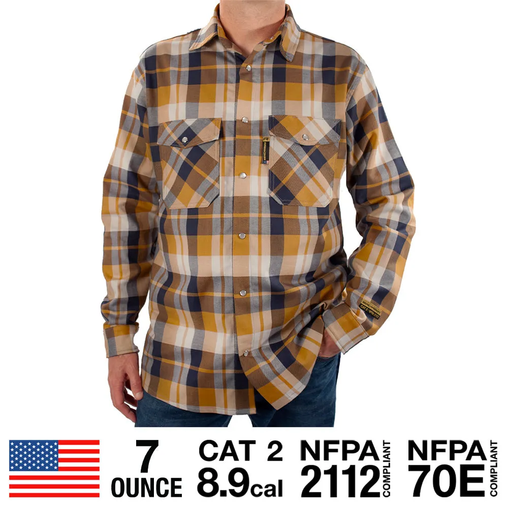 Tailgate Navy Rust FR Stretch Plaid Shirt