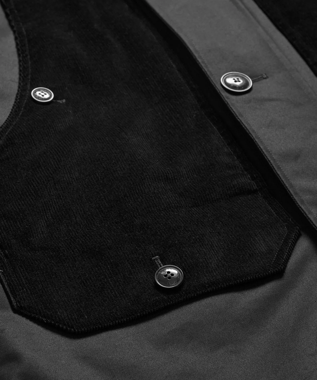 The Countryman in Grenfell Cloth Black and Corduroy