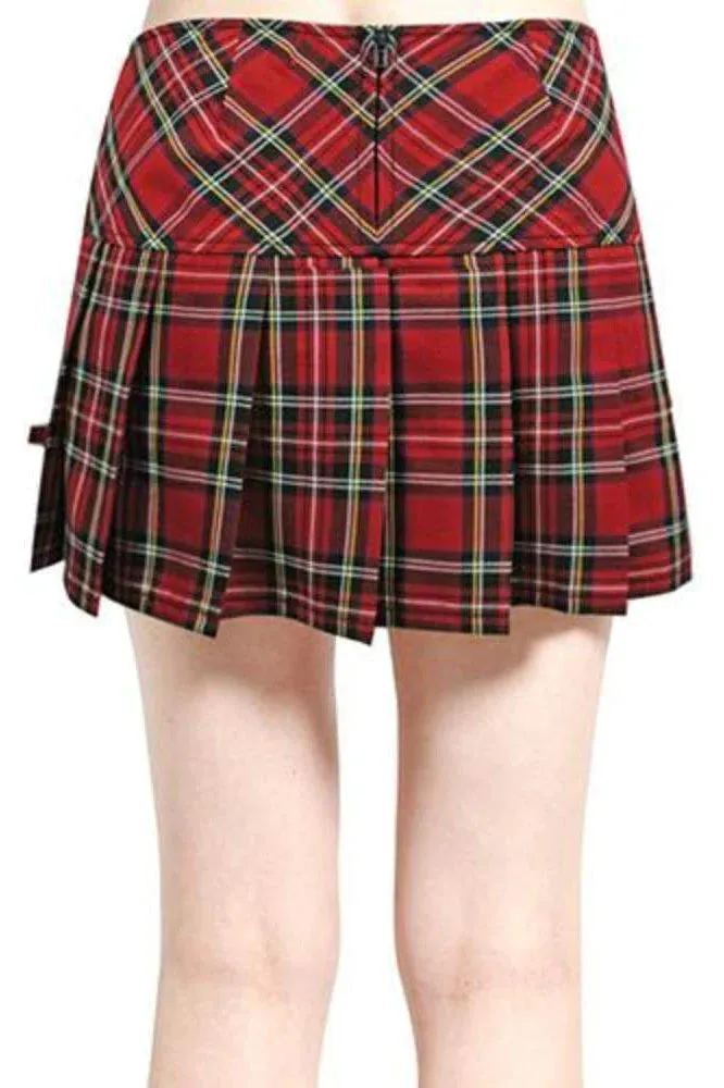 Tripp NYC Pleated Skirt [Red Plaid]