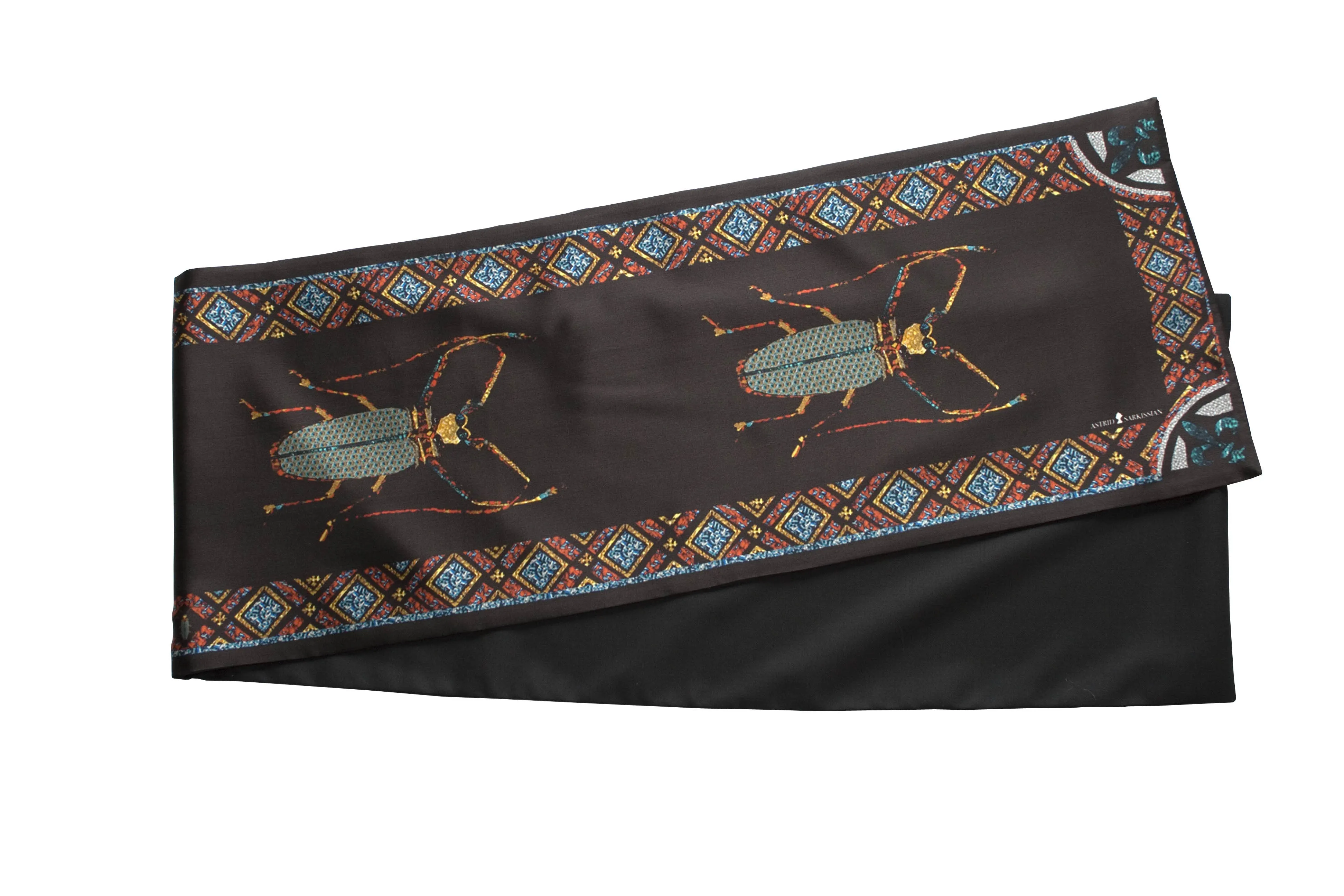 Vermin Black Long Silk Scarf