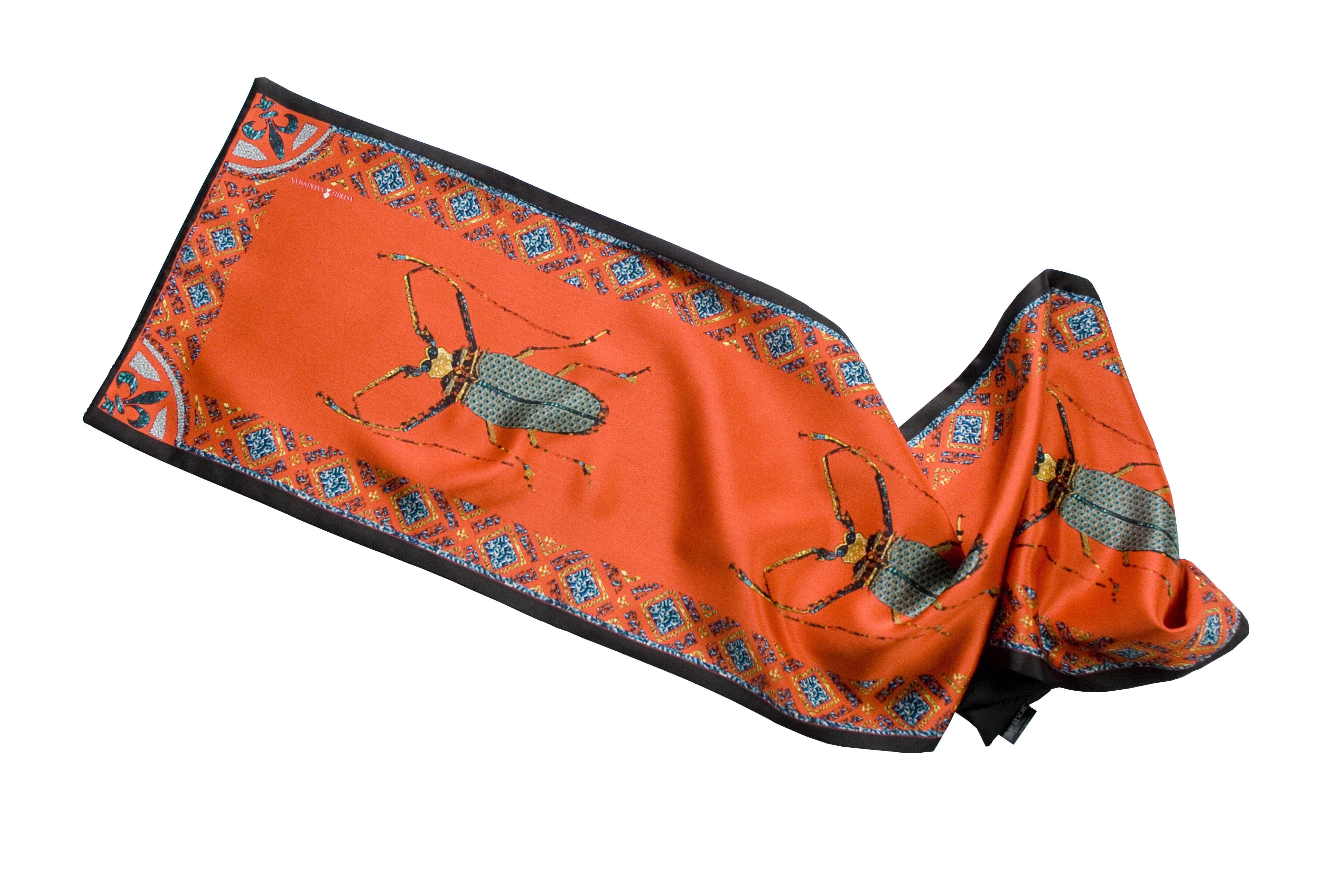 Vermin Red Long Silk Scarf