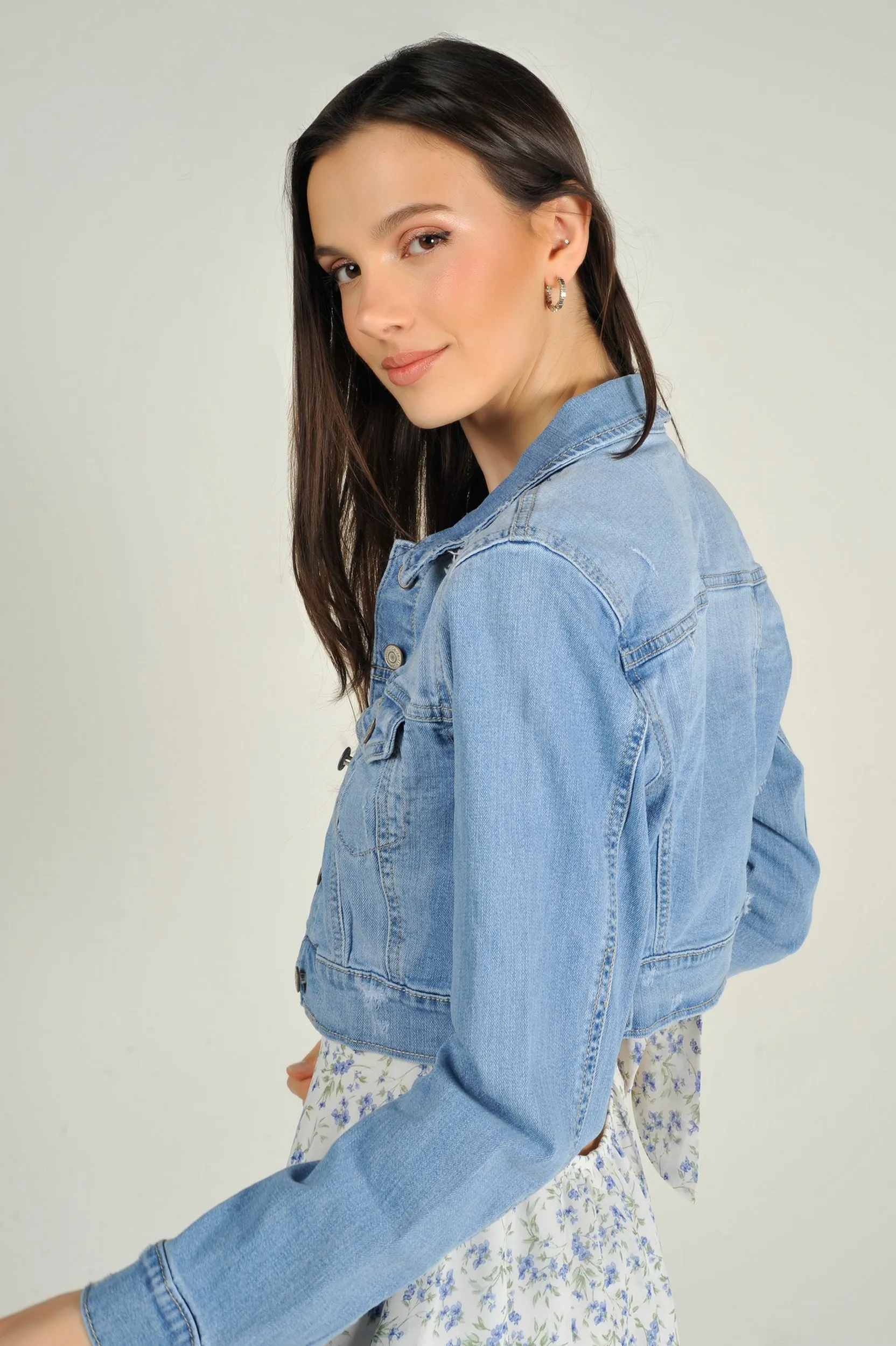 Veste courte en denim - EJ2055 - (E-C8)