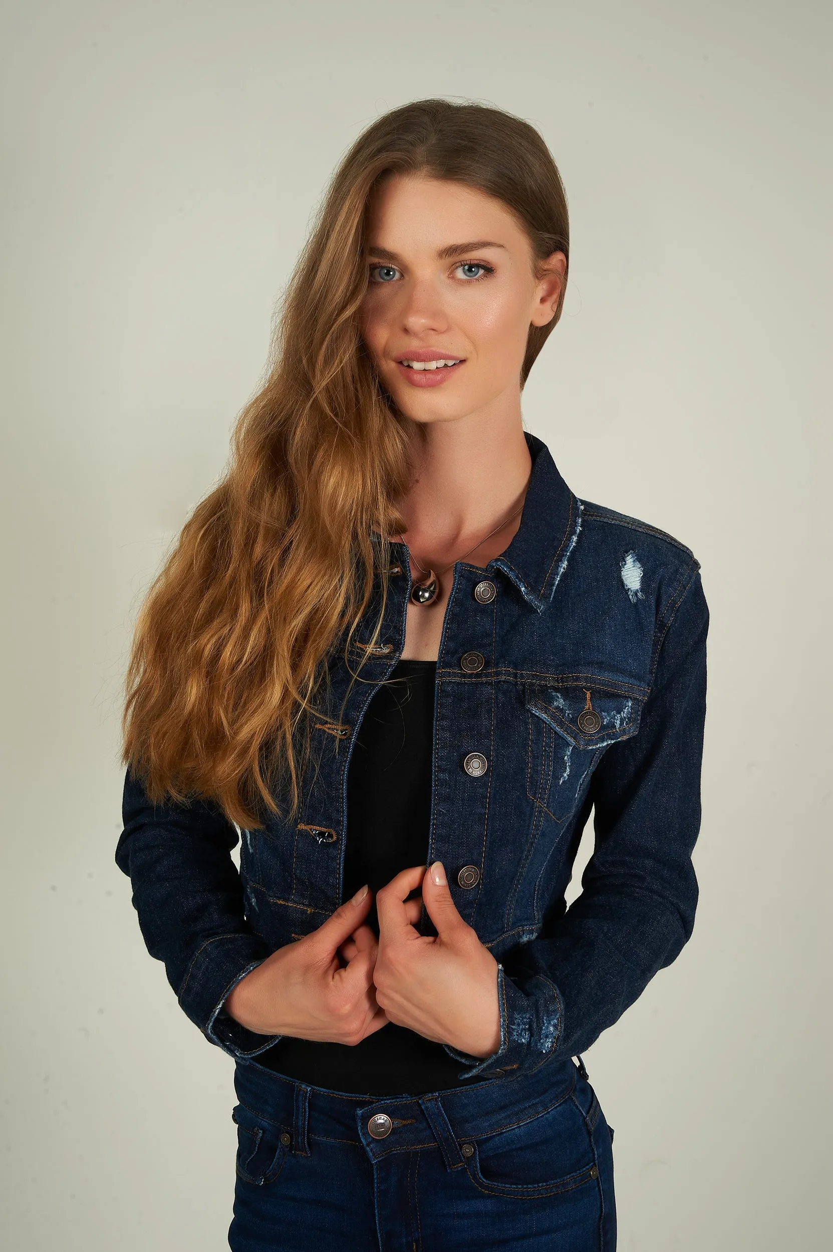 Veste courte en denim - EJ2055 - (E-C8)