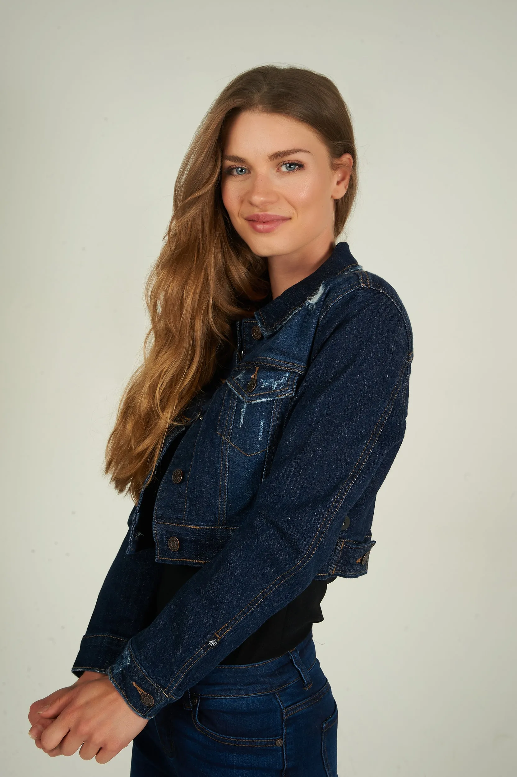 Veste courte en denim - EJ2055 - (E-C8)