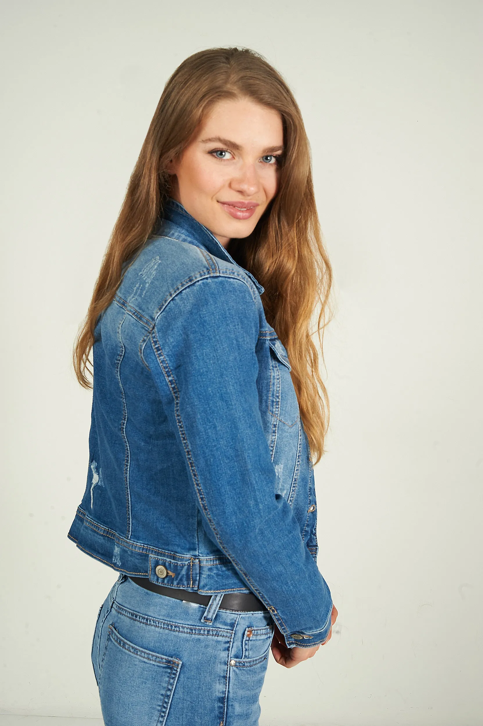 Veste courte en denim - EJ2055 - (E-C8)