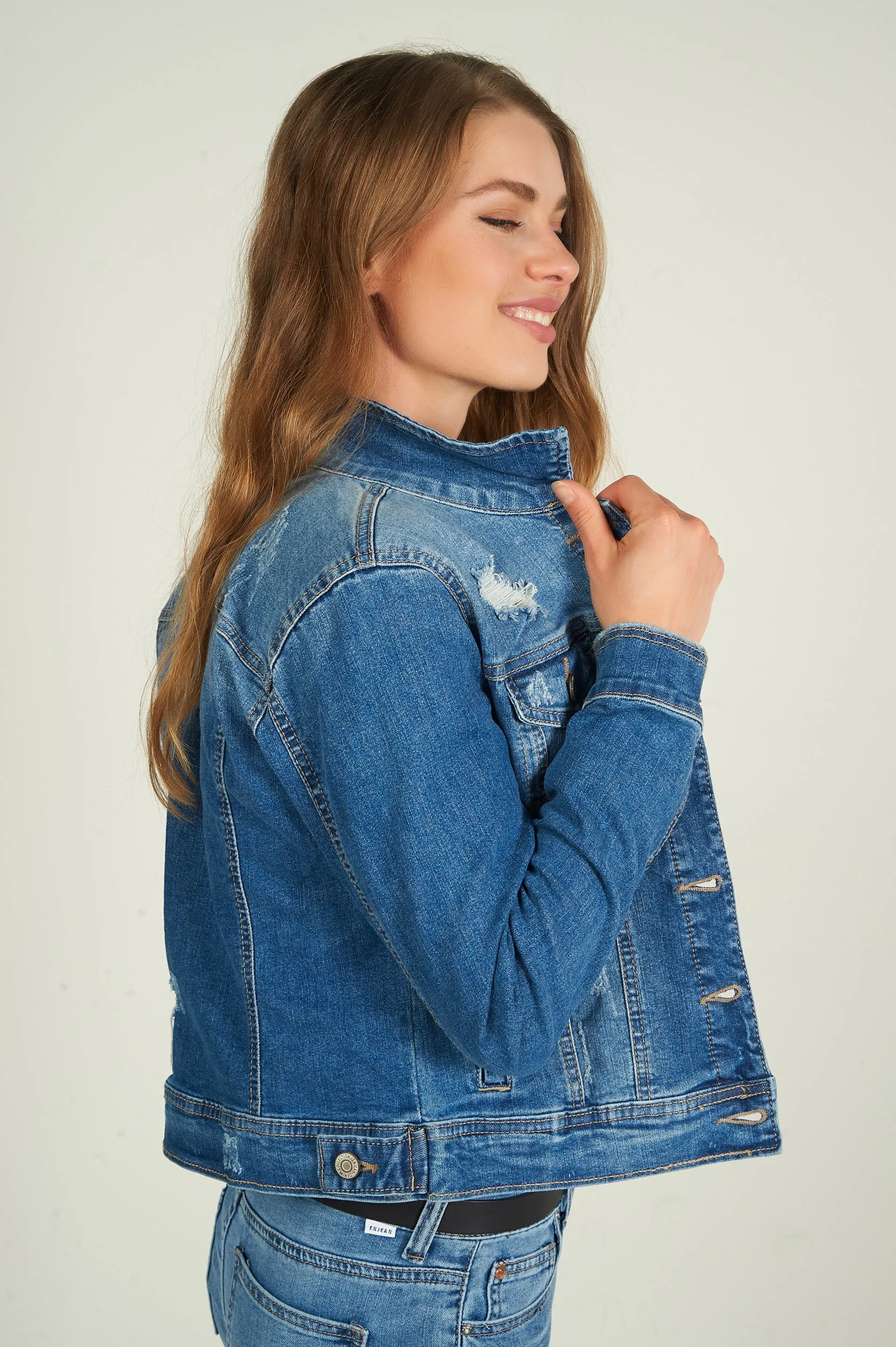 Veste courte en denim - EJ2055 - (E-C8)