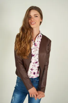 Veste courte en faux cuir - EVELINE-F24 - (R-B20)