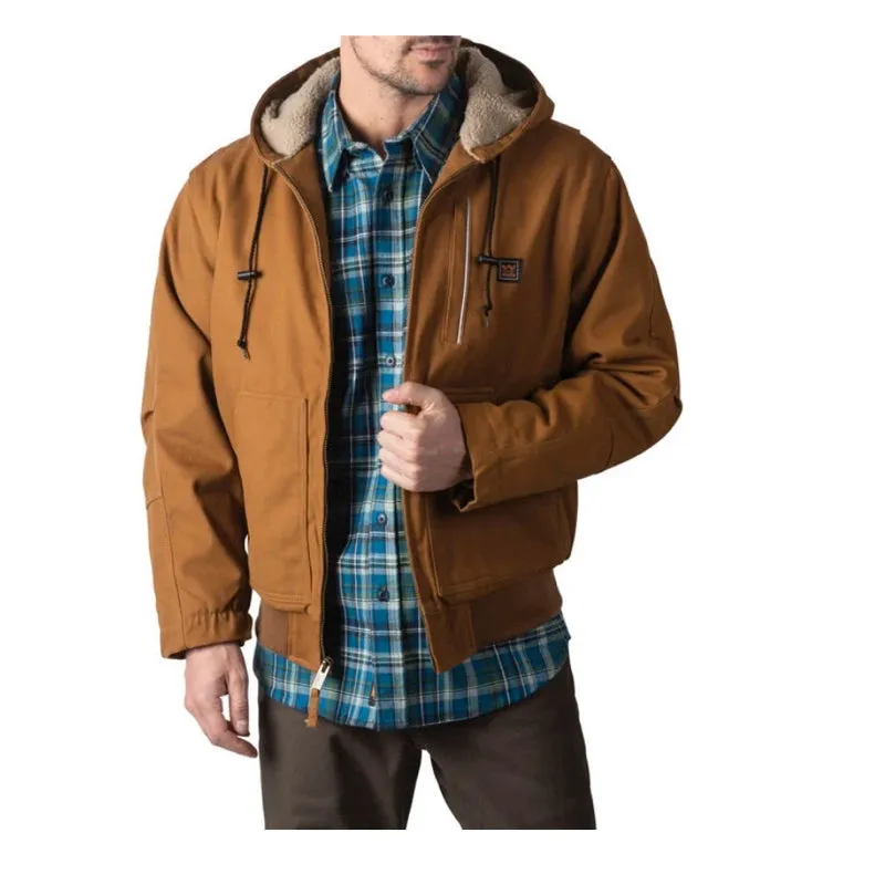 Walls Mingus Men's Sherpa Lined Hooded Winter Work Bomber - Tan YJ39