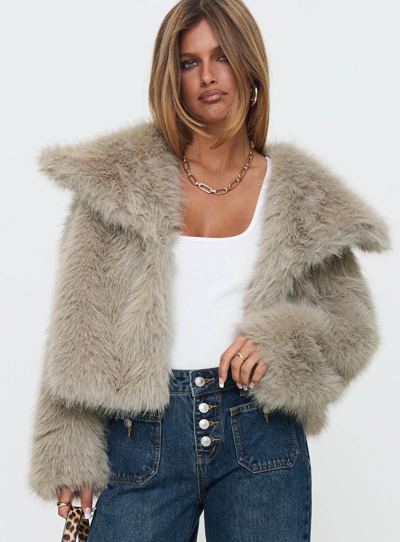 Wayland Faux Fur Jacket Grey