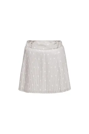 WOMEN CN PLEATED-SKIRT (WHITE/BEIGE/BLACK)