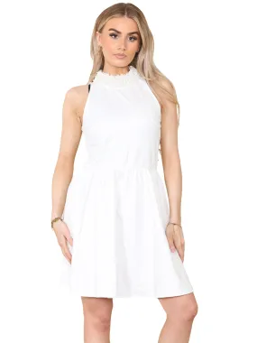 Women Sleeveless Faux Leather Dress