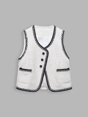 Women's Chic Color-Block Asymmetrical Vest