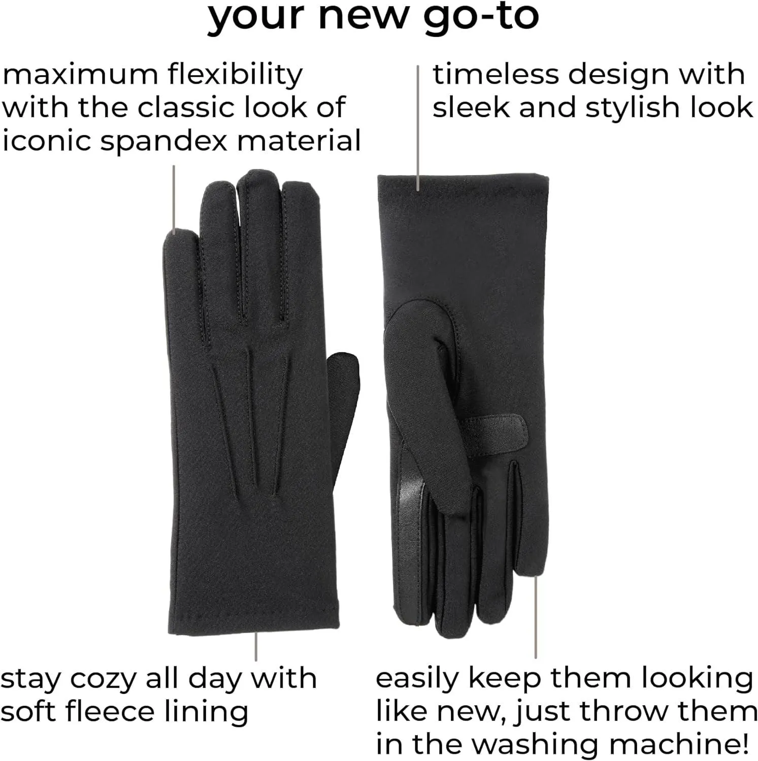 Womens Spandex Cold Weather Stretch Gloves with Warm Fleece Lininggloves