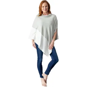 Women's Zestt Organics Organic Cotton Travel Poncho Light Grey/Ivory Colorblock