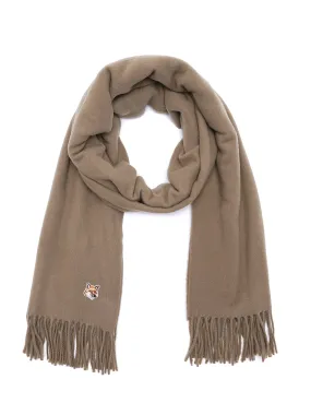 W_SMALL FOX HEAD WOOL SCARF_BEIGE