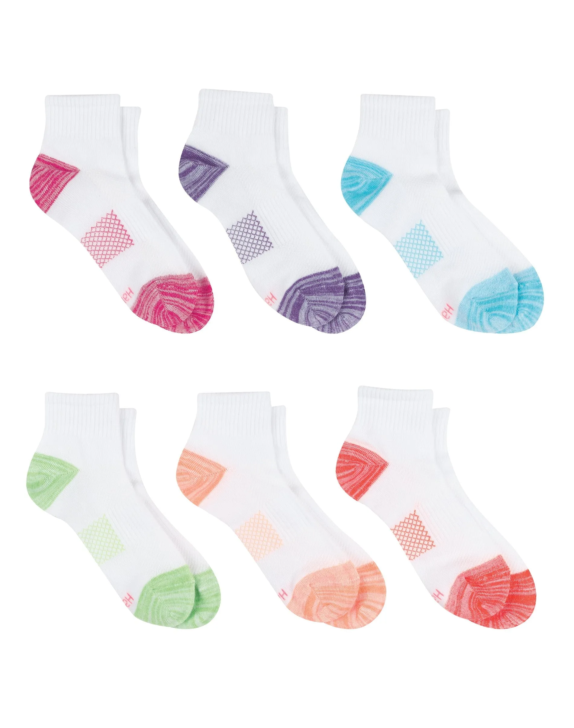 X-Temp Women'S Ankle Socks, 6-Pairs White Basic 5-9